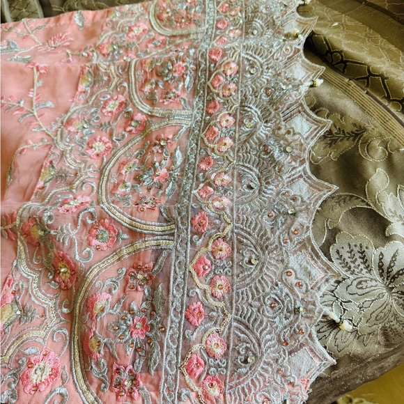 Charming Pink and Gray Embroidered Pakistani dress - Picture 6 of 6
